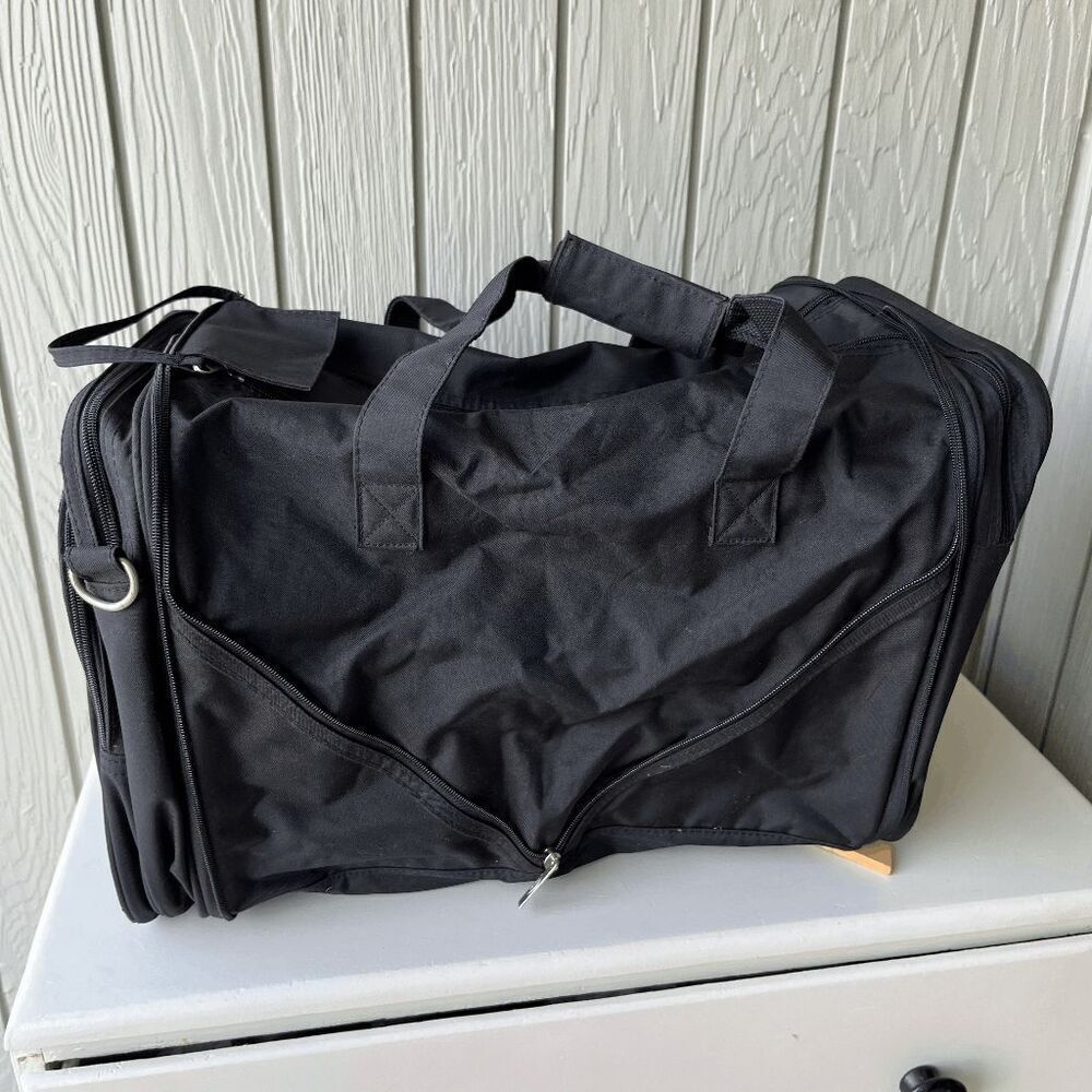 Land Rover Black Collapsible Duffel Tote Travel Bag with Shoulder Strap - Picture 7 of 11